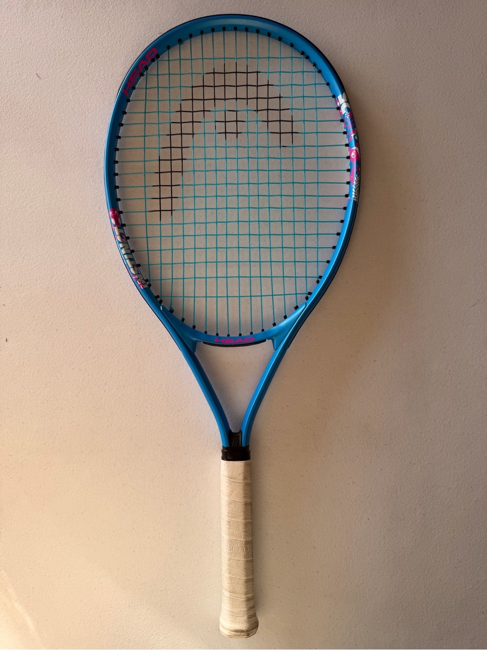 Head Instinct 25 Junior Tennis Racquet 3 7/8 Blue Pink Floral Hawaiian Design